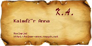 Kalmár Anna névjegykártya