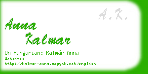 anna kalmar business card