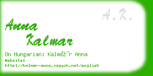 anna kalmar business card